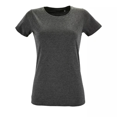 Футболка женская Regent Fit Women, черный меланж 1051524507