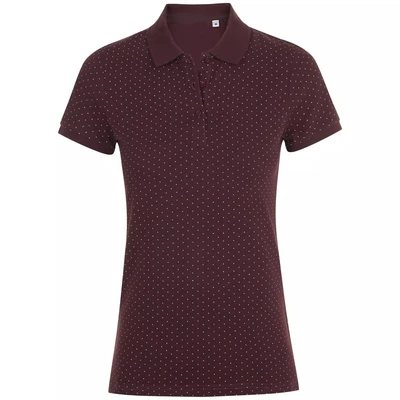 Рубашка поло женская Brandy Women, бордовая с белым 1254037454
