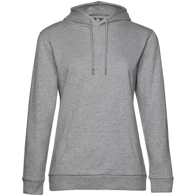 Толстовка с капюшоном женская Hoodie, серый меланж 1810637151