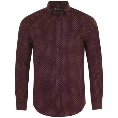 Рубашка мужская Becker Men, бордовая с белым 224850760