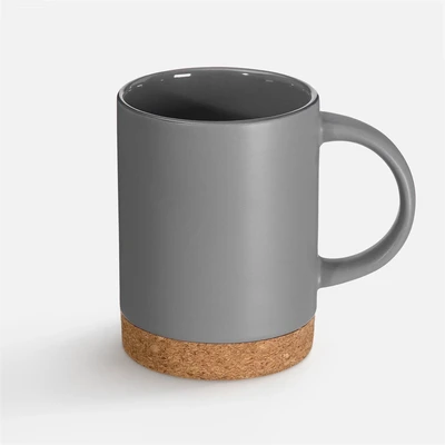 Кружка с пробковой подставкой Corky, серая 801352208