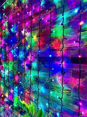 Светодиодный занавес уличный 2x10м. 1700 диодов Хамелеон RGB, черный каучук, IP65 - 21710Hrgb ЕлкаСайт 821834360