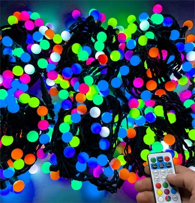 Гирлянда нить уличная 30 м. 240 диодов SMART RGB (шар 2,3 см.), пульт, черный каучук, IP65 - 30-Q523H CEIMAR 7334366