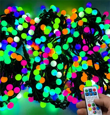 Гирлянда нить уличная 80 м. 480 диодов SMART RGB (шар 3,0 см.), пульт, черный каучук - 80-3767 H IP65 LEON LED (LIGHT) 79263381