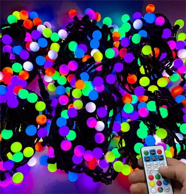 Гирлянда нить уличная 40 м. 240 диодов SMART RGB (шар 3,0 см.), пульт, черный каучук - 40-3767 H IP65 LEON LED (LIGHT) 1293781652