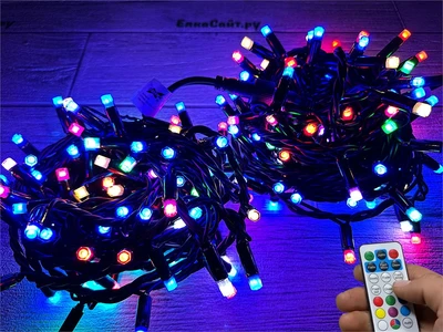 Гирлянда нить уличная 20м. 200 диодов SMART RGB, пульт, черный каучук, 24V - N20-205-721H SM IP65 CEIMAR 1244842428