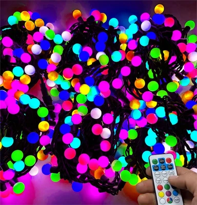 Гирлянда нить уличная 30 м. 180 диодов SMART RGB (шар 3,0 см.), пульт, черный каучук - 30-3767 H IP65 LEON LED (LIGHT) 1372789027