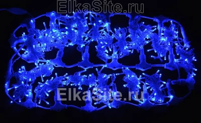 Светодиодный занавес уличный 2x2м. 400 синих диодов, с мерцанием, черный пвх - PCL402BL-10-2B IP44 460426035