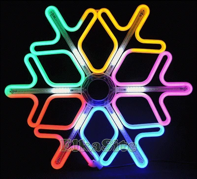 Светодиодная снежинка 80см. (НЕОН мульти + белые лучи) - 6080M LEON LED (LIGHT) 803022083