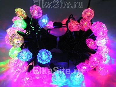Гирлянда 5м. Ракушки 50 диодов Хамелеон, черный пвх - X-37-50L-RGB/2 LEON LED (LIGHT) 2114832523