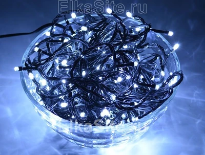 Гирлянда нить 16м. 200 белых диодов, черный пвх - LN-200L-W-BK LEON LED (LIGHT) 1293753096