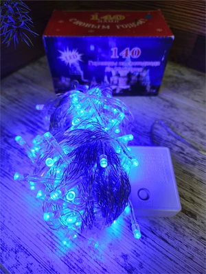 Гирлянда нить 11м. 140 синих диодов, прозрачный пвх - LN-140L-BL LEON LED (LIGHT) 1438896770