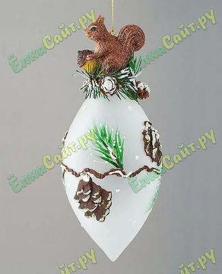Новогодняя Игрушка сосулька "Белочка на ветке" 8*20 см. - арт.: 302-405 424562723