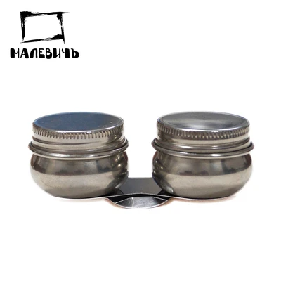 Масленка металлическая двойная с крышкой 1076978567