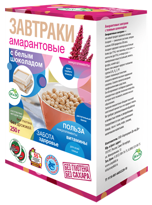 Завтрак амарантовый с белым шоколадом 250г 13860