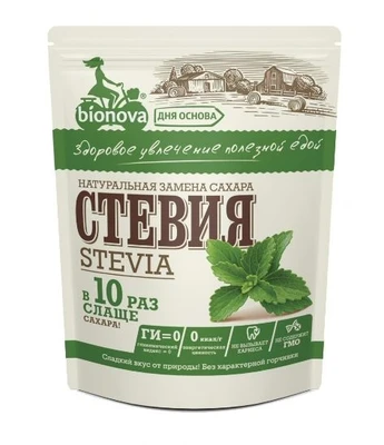 Сахарозаменитель стевия Bionova 10х 200г 19294