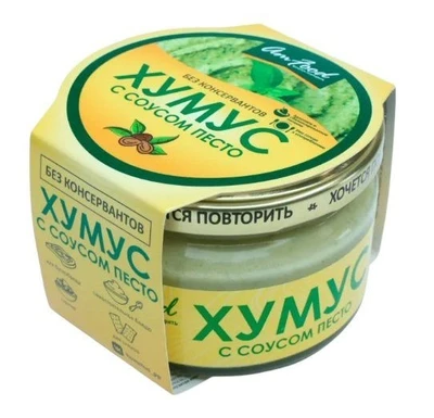 Хумус с соусом песто, стекло 200г 21302