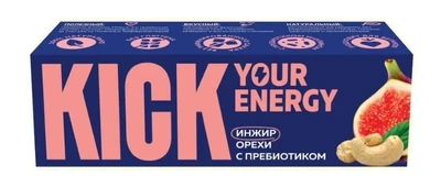Батончик “KICK energy” инжир, орех, пребиотики 35г 20725