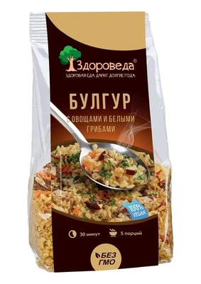 Булгур с белыми грибами и овощами 250г 16488