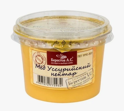 Мёд “Берестов А.С.” Уссурийский нектар пэт банка 360г 21496