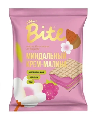Вафли Bite «Малина – миндальный крем» 30г 20829