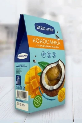 Конфеты “Кокосанка” манго Bezglutini 105г 20932