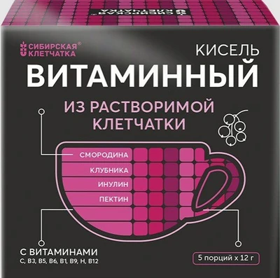 Кисель “Витаминный” из растворимой клетчатки 5*12г 21088