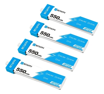 Аккумуляторы BETAFPV 550мАч 1S 40C LiHV (BT2.0) (4 шт.) 376898264