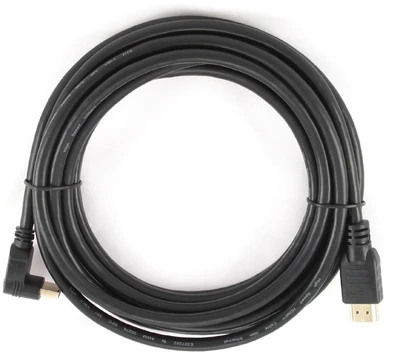 Кабель Cablexpert HDMI-4.5M, v1.4, 19M/19M, 4.5м, угловой , черн, позол., экр, пакет 398681198