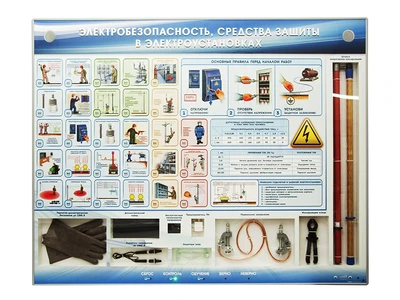 Интерактивный электрифицированный стенд "Электробезопасность, средства защиты в электроустановках" с макетными образцами Zarnitza 1817570169