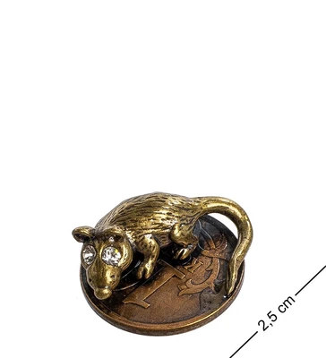 AM-1065 Фигурка кошельковая «Мышь-хранительница на монетке» (латунь) 580483254