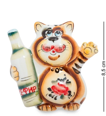 ГЛ- 176 Фигурка «Кот-Кефир» цв. (Гжельский фарфор) 1092894361
