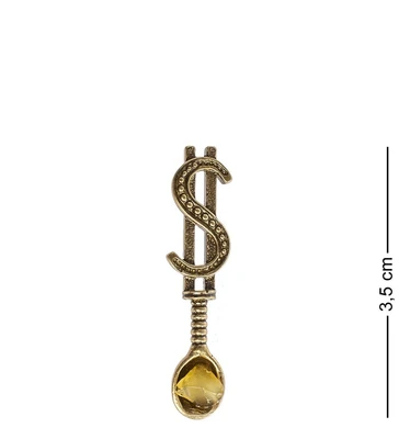 AM- 164 Фигурка кошельковая «Ложка USD» (латунь, янтарь) 1347796870