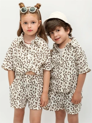 Костюм детский муслиновый Amarobaby EASY, цвет леопард AB-OD24-E2201/23-104