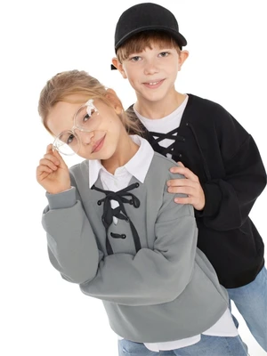 Свитшот детский Amarobaby Top, серый AB-OD23-T28/11-128