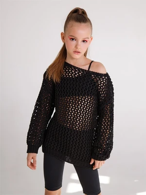 Свитер для девочки Amarobaby KNIT Trend, черный AB-OD21-KNITT2602/09-128