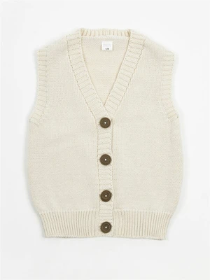 Жилет для девочки Amarobaby KNIT Mild, молочный AB-OD21-KNITM10/33-122