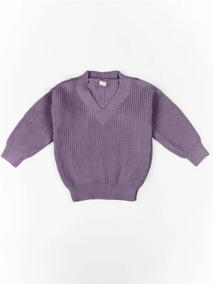 Свитер для девочки Amarobaby KNIT, сиреневый AB-OD21-KNIT2601/17-122