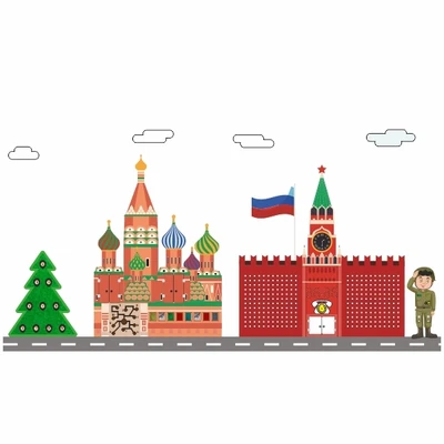 Декоративно-развивающая панель Город Специальностей "Кремль" Мишка 1398104919