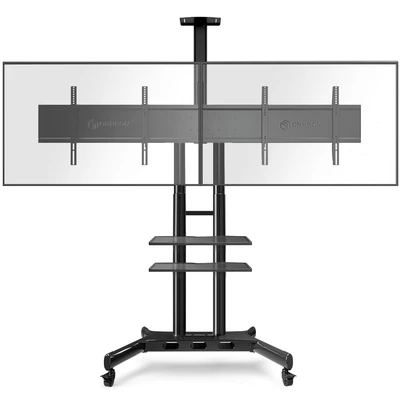 Мобильная напольная стойка для двух панелей ONKRON TS1881DV Black для размера 40"-65" 565331581