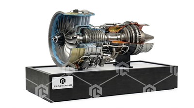 Действующий макет «Турбореактивный двигатель Rolls Royce Trent 900» - Исполнение с мотогондолой и подсветкой 1246270441