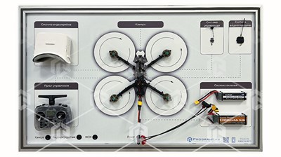 Стенд-планшет "Электроника и автоматика БПЛА FPV-ТИПА с оптоволоконным каналом связи" 2008137313