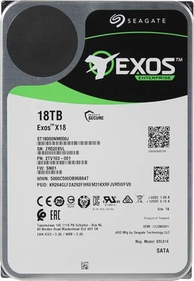 Жесткий диск SEAGATE Exos X18 3.5 18TB 7.2K SATA3 52411486