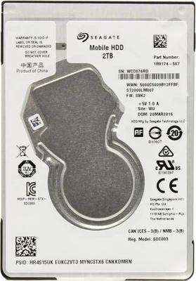 Жесткий диск SEAGATE Mobile HDD 2.5 2TB 5.4K SATA3 89887721