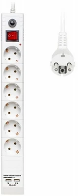 Сетевой фильтр Buro BU-SP1.8_USB_2A-W 1693168636