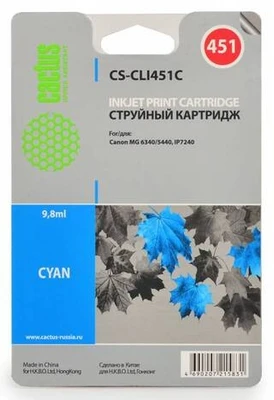 Картридж голубой Cactus CS-CLI451C 973789572