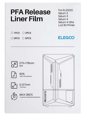 PFA (FEP 2.0) плёнка для 3D принтеров Elegoo Saturn 2 (5 шт.) 2015757339