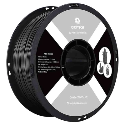 ABS Rapido пластик Qidi Tech Black Черный 1,75 мм (1 кг) 2119331603