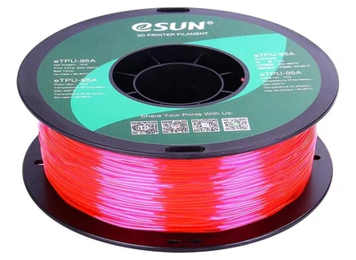 Пластик ESUN eTPU-95A Translucent Pink (Прозрачный розовый) 1,75 мм (1 кг) 70658139