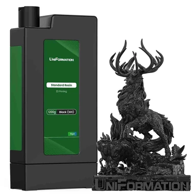 Фотополимерная смола Uniformation Standard Resin Black Черный (1200 гр) 459864764